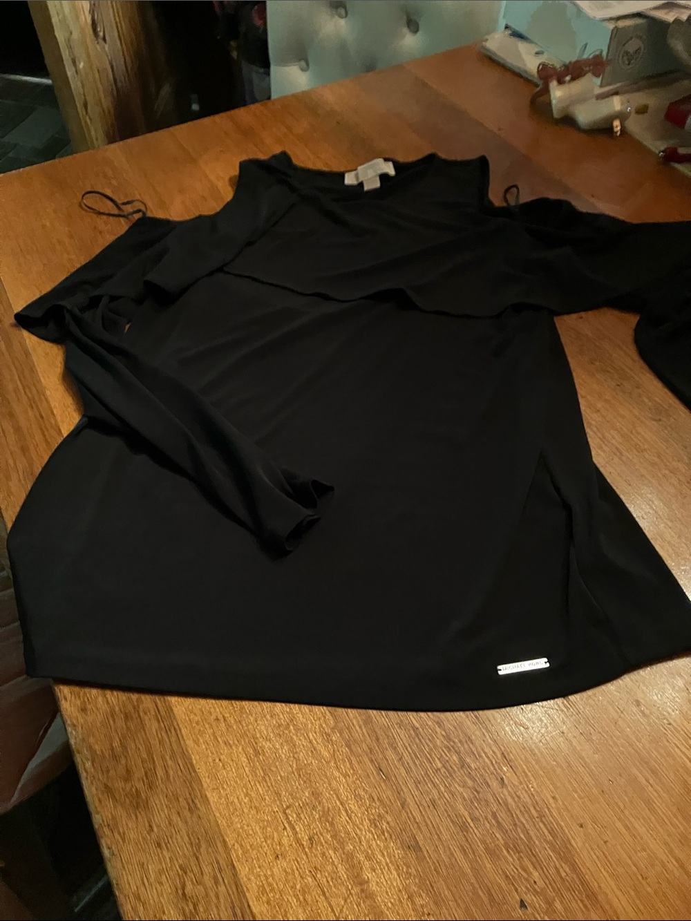 Michael Kors Black Crewneck Long Sleeve Top